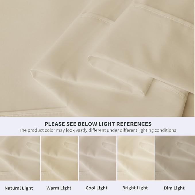 Maple&Stone King Flat Sheet 6 Pack,Premium Soft & Breathable,Brushed Microfiber Fabric,Anti-Shrinkage & Non-Fading,Bulk Flat Sheets Only King Size(Beige)