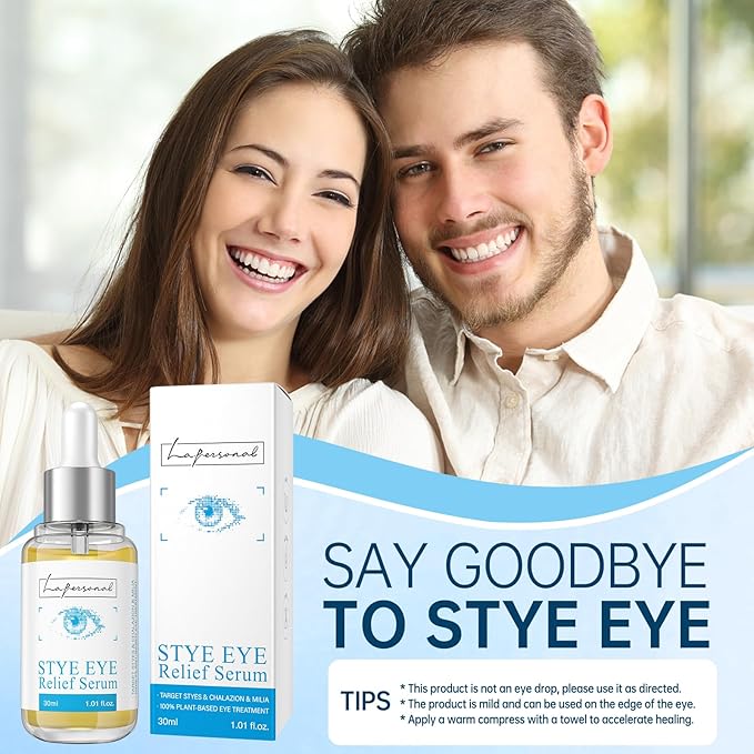 LA. PERSONAL Stye Eye Relief Serum for Eyelid Bumps, with Avocado Oil, Sea Buckthorn Oil & Caffeine, Gentle Formula 1.01 Fl Oz / 30 Ml