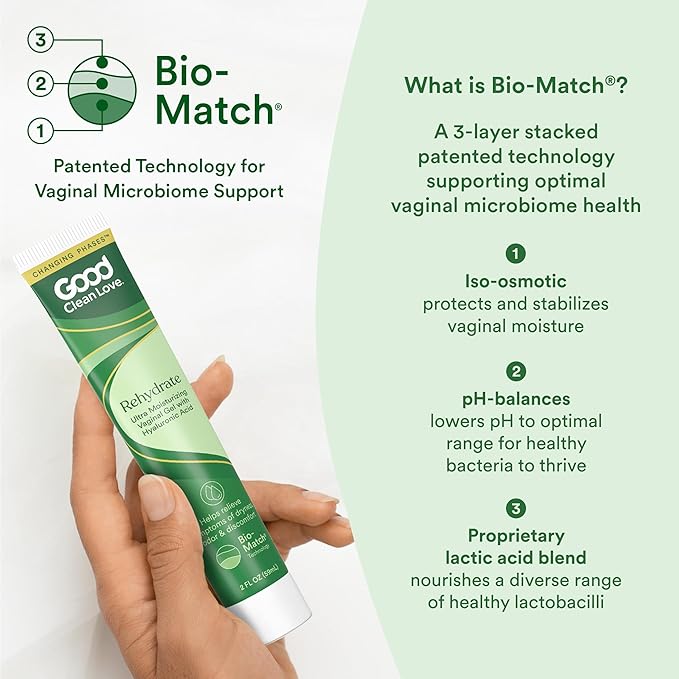 Good Clean Love Rehydrate Ultra Moisturizing Vaginal Gel with Hyaluronic Acid, pH-Balanced Vaginal Moisturizer, Water-Based Feminine Care, Long Lasting Relief from Dryness & Discomfort, 2 Oz