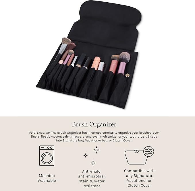 KUSSHI Washable Travel Snap in Brush Organizer
