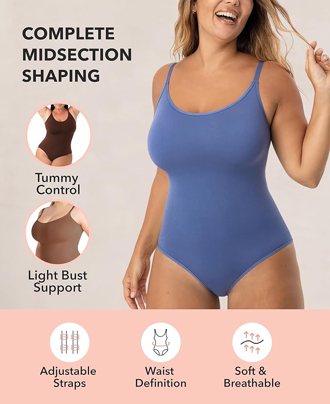 SHAPERMINT Bodysuit Women Shapewear - Tummy Control Body Suit for Women - Seamless Compression Slimming Shaping Bodysuit