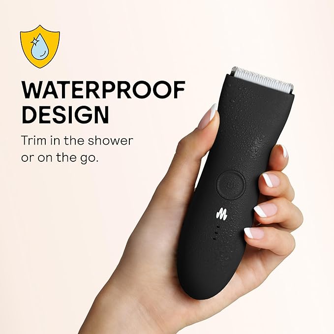MERIDIAN The Trimmer Original – Body Hair Trimmer for Men, Electric Groin & Body Groomer for Pubic Hair, Chest, Legs & Underarms, Waterproof & Rechargeable, Onyx