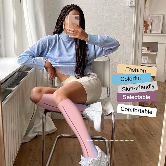 Iseasoo 4 Pairs Compression Socks for Women Circulation-Best Support for Nurses,Running,Athletic,Travel