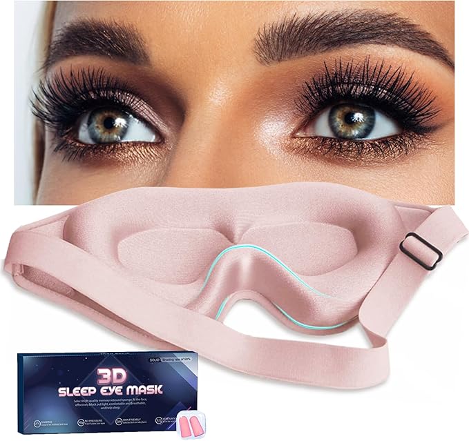 Sleep Mask for Women Eyelash Extension, Eye Mask for Lash Extensions No Pressure 3D Contoured Lash Extension Sleep Mask, Block Out Light Sleep Protector Eye Shade Cover for Travel Yoga Nap
