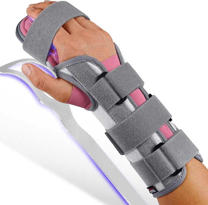 FEATOL Resting Hand Splint For Men and Women, Stroke Hand Night Immobilizer Pain Relief For Carpel Tunnel, Stroke Recovery, Right, Small