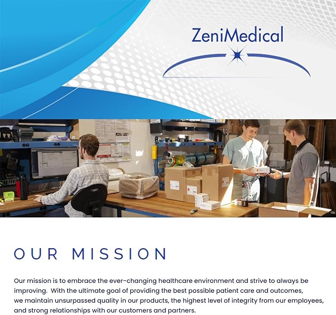 ZeniFOAM Polyurethane Foam Dressing 4" x 5" - No Border, No Adhesive, Sterile, Highly Absorbent for Heavy Wound Drainage, Non-Stick and Lint-Free Pad, Latex-Free, with Waterproof Backing (10pcs/Box)