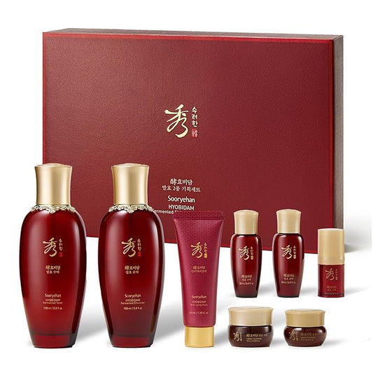 Sooryehan Ginseng Skincare gift Set - Hyobidam Korean Skin Care Set, Premium Gift Set for Intense Hydration, Firm Skin, Wild Ginseng, 13.53 fl oz