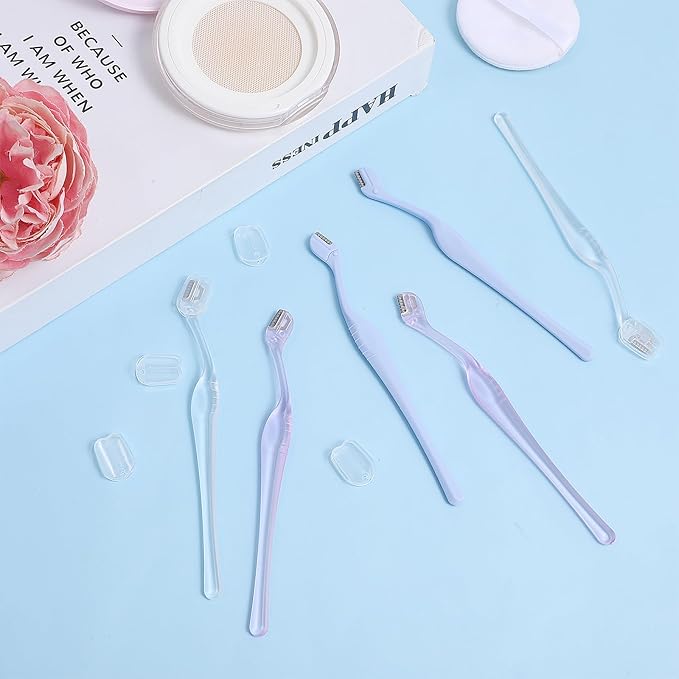 6 Pcs Eyebrow Razor for Women, Mini Eyebrow Razor Trimmer Small Face Razors Lip Hair Remover with Precision Cover Face Razors Eyebrows Shaver Shaving Removal Tool for Women Makeup FaceCare Tool