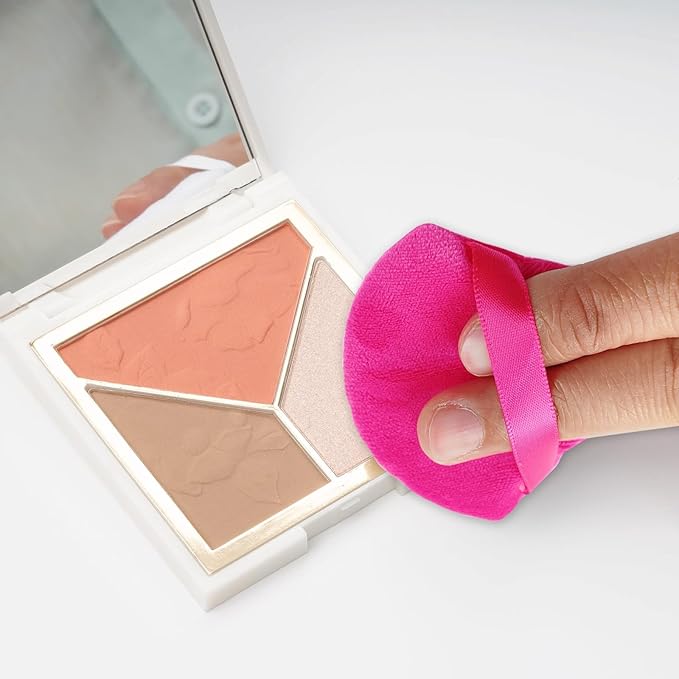 GXXMEI 30PCS Powder Puff Face Makeup Sponge Soft Velour Triangle Powder Puffs for Loose Powder Setting Powder Cosmetic Foundation Beauty Sponge, Stocking Stuffers Gift for Women (Pink)