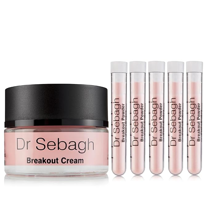 Dr Sebagh Complete Breakout Solution for Oily Skin - 1 x Balancing Cream (1.7 fl oz.) & 5 x Spot Treatment Powders (0.07 oz.) | Award-Winning | Rapid & Effective Results for Blemish-Prone or Oily Skin