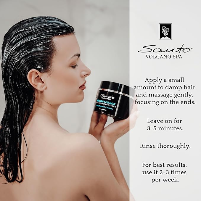 Volcano Hair Mask 200ml – Deep Hair Mask for Dry Damaged Hair – Reduces Breakage & Enhances Shine – Hair Treatment Mask for Dry, Damaged & Frizzy Hair