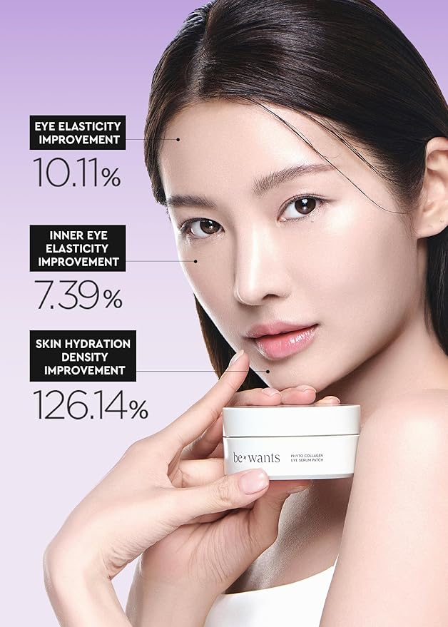 BE+WANTS Bewants Under Eye Patches for Puffy Eyes, Korean Under Eye Mask with Vegan Collagen and 71.9% Bamboo Water, Patches for Dark Circles and Cooling, 120 pieces