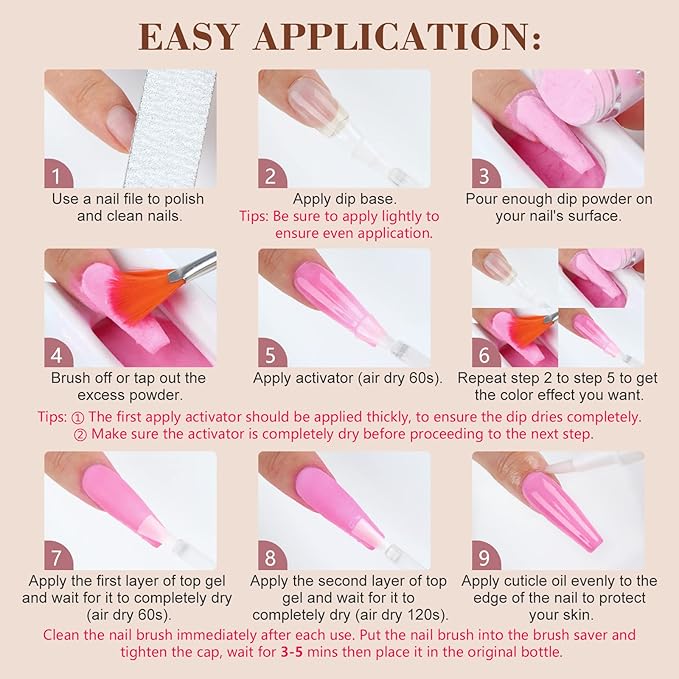 SAVILAND 49 PCS Dip Nails Powder Starter Kit - 40 Colors Hot Pink Red Gentle Nude Glitter Dip Powder Liquid Set with Base & Top Coat Activator Brush Saver Manicure Tool for French Nail Art Salon DIY