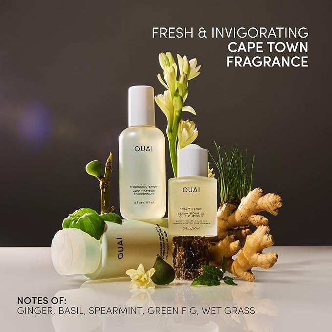 OUAI Hair Thickening Spray - Thickening & Volumizing Spray for Instantly Thicker, Fuller-Looking Hair - Protects, Strengthens & Repairs with Amaranth Peptide & Amino Acids (6 Fl Oz) (Pack of 2)