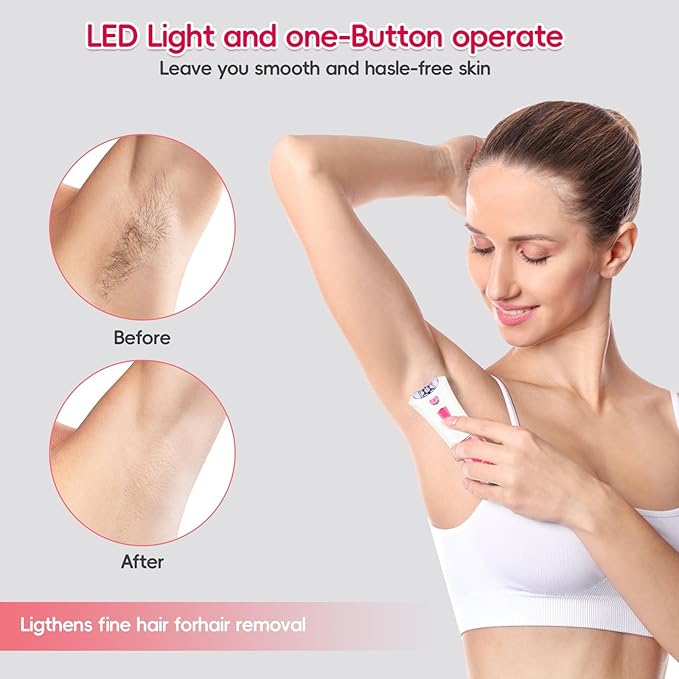 2026 New Glamorous Skin Ice Cooling Epilator for Face and Body, Cordless Portable Hair Removal Device for Women with LED Light, Smooth Glide for Facial, Bikini, Arms and Legs