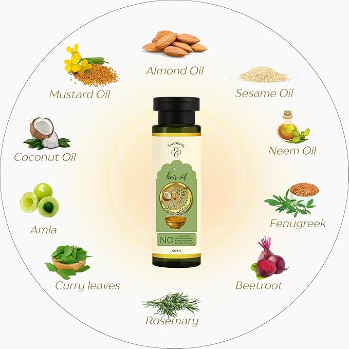 10-Herb Ayurvedic Hair Oil – Herbal Oil Blend for Healthy Hair Growth, Scalp Nourishment & Hair Strengthening, Lightweight Daily Use Oil for All Hair Types, 100ml