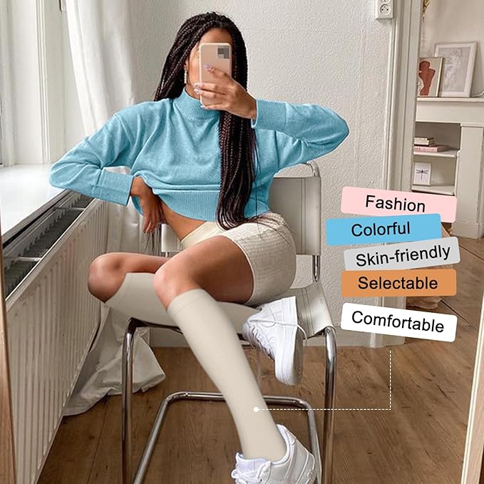 Iseasoo 4 Pairs Compression Socks for Women Circulation-Best Support for Nurses,Running,Athletic,Travel