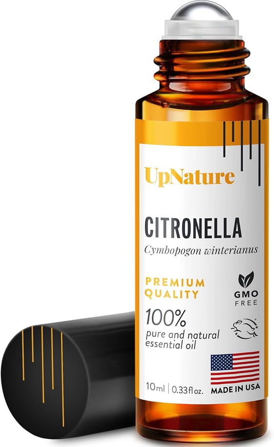 UpNature Citronella Oil Roll On – 100% Natural Citronella Essential Oil for Skin - Camping Essentials