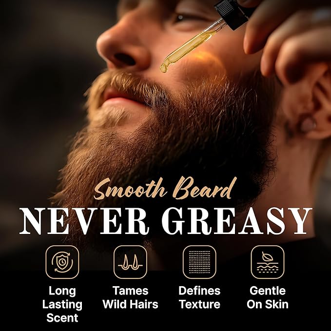 Tuscan Cooper's Baby Faced Beards Oil for Men - Hydrating, Nourishing, Natural Beard Softener and Conditioner for All Hair Types. Coconut, Jojoba, and Sweet Almond Moisture - Smoked Maple Bourbon