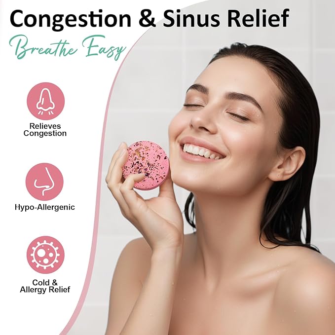 Shower Steamers Aromatherapy 8 Pcs - Birthday Valentines Day Gifts for Women Mom Her Wife, Natural Essential Oil for Self Care Home Spa Relaxation Galentines Day Gifts, Easter Basket Essentials