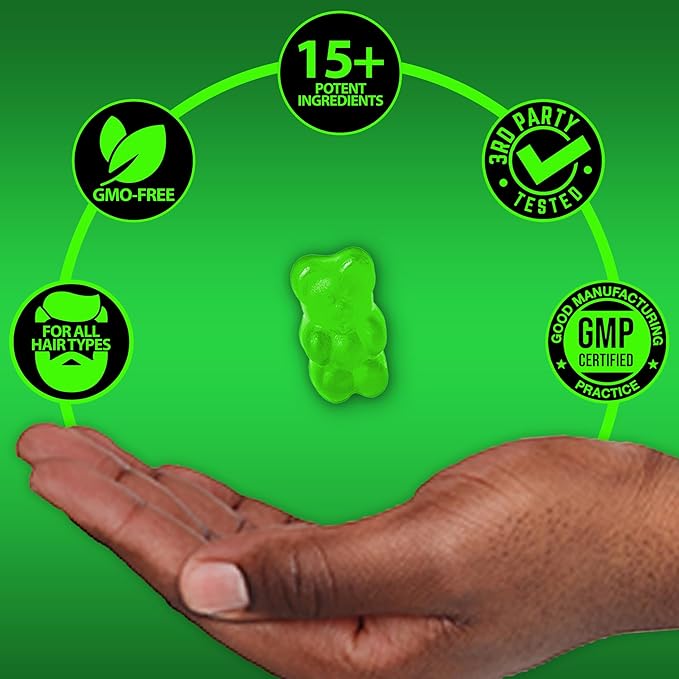 Best Beard Stuff Beard Growth Vitamins - Biotin Gummies for Beard & Hair Growth – Maximum Strength 620,000mcg Biotin with Collagen, MSM, Keratin & Bamboo Extract