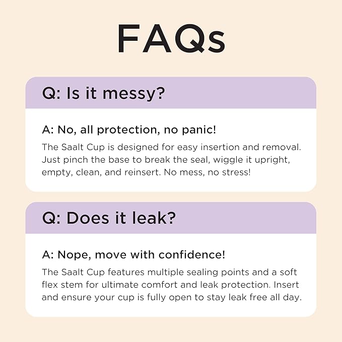 Saalt Soft Menstrual Cup – Reusable Period Cup – Made for Comfortable, Leak-Free Protection Up to 12 Hours – BPA & Latex Free – Includes Cup & Carry Bag (Regular, Mountain Iris)