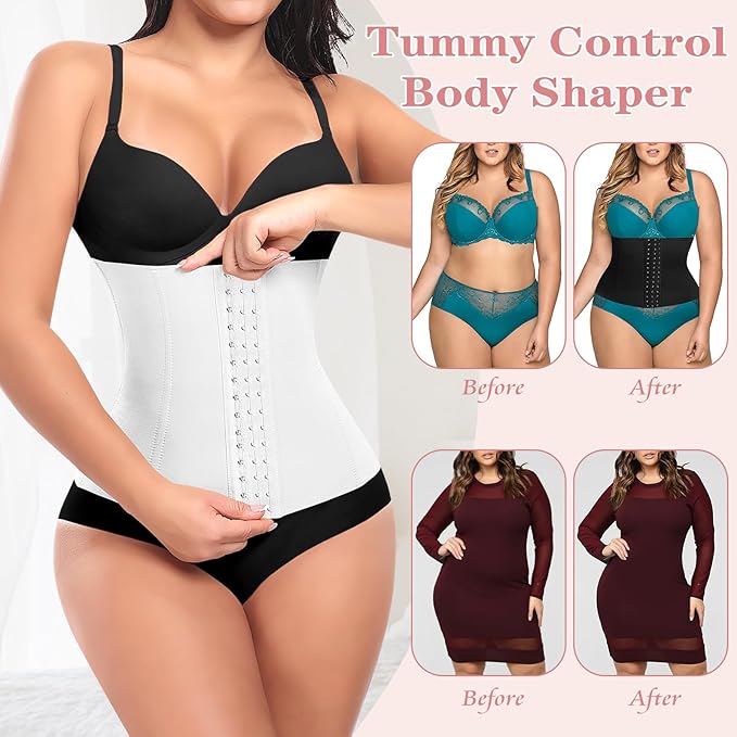 Werena Waist Trainer for Women Corset Shapewear Tummy Control Slimming Body Shaper Girdle Waist Cincher Belly Band