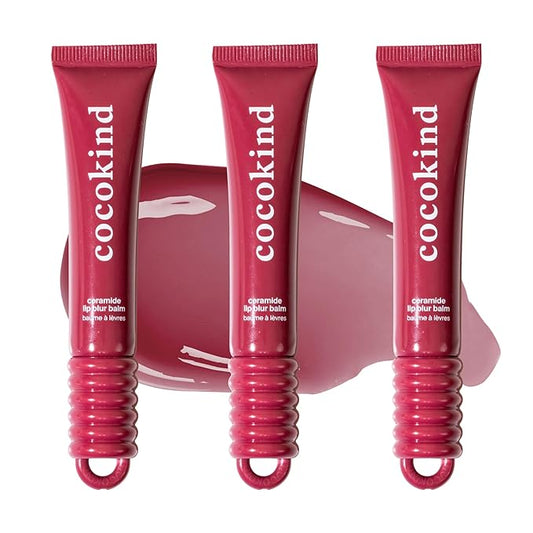 Cocokind Ceramide Lip Blur Balm, Be Bold - Burgundy Hydrating Lip Balm with Ceramides & Peptides, Made for Sensitive Skin & Lips, Unflavored & Fragrance-Free - 3 pack
