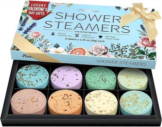 Shower Steamers Aromatherapy Birthday Gifts for Men - 8 Pack Valentines Day Gifts for Him Men Husband, Home Spa Shower Bombs for Self Care Relaxation with Essential Oils, Easter Basket Essential