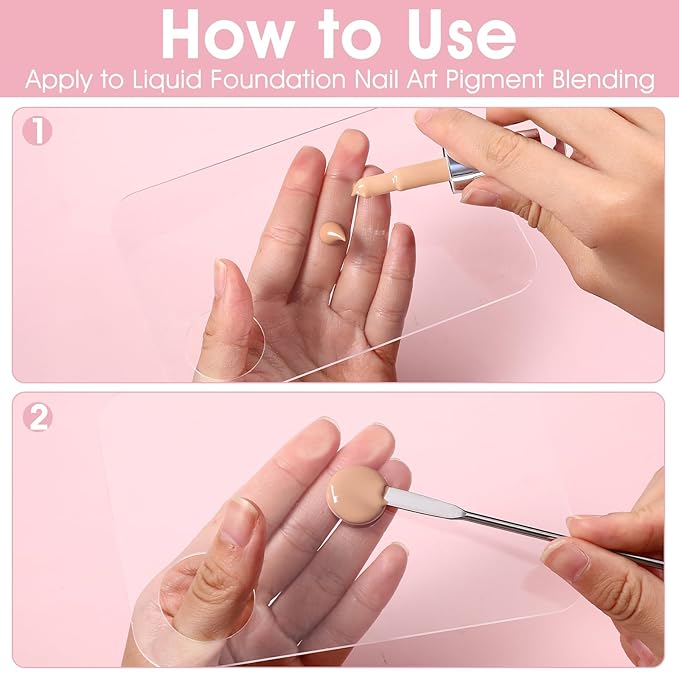 12 Pack Acrylic Cosmetic Palette with 12 Spatulas, Clear Makeup Mixing Tray for Foundation, Eye Shadow, Nail Art, Pigment Blending