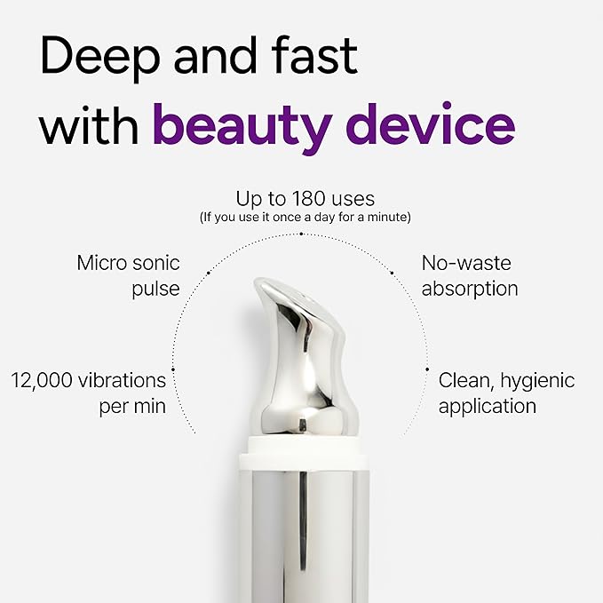 Lifderm Eye Cream with Collagen & Vibrating Device for Wrinkles, Anti-Aging, Dark Circles – Lifting, Firming, Tightening, Depuffing, Nourishing Korean Skincare (20ml 0.6 fl oz)