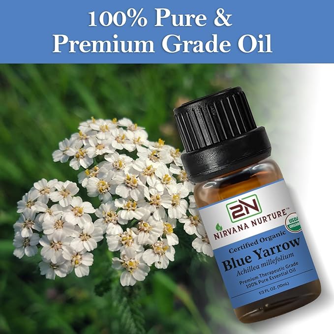 Blue Yarrow Essential Oil USDA Certified Organic, 100% Pure Natural Premium Grade, Undiluted