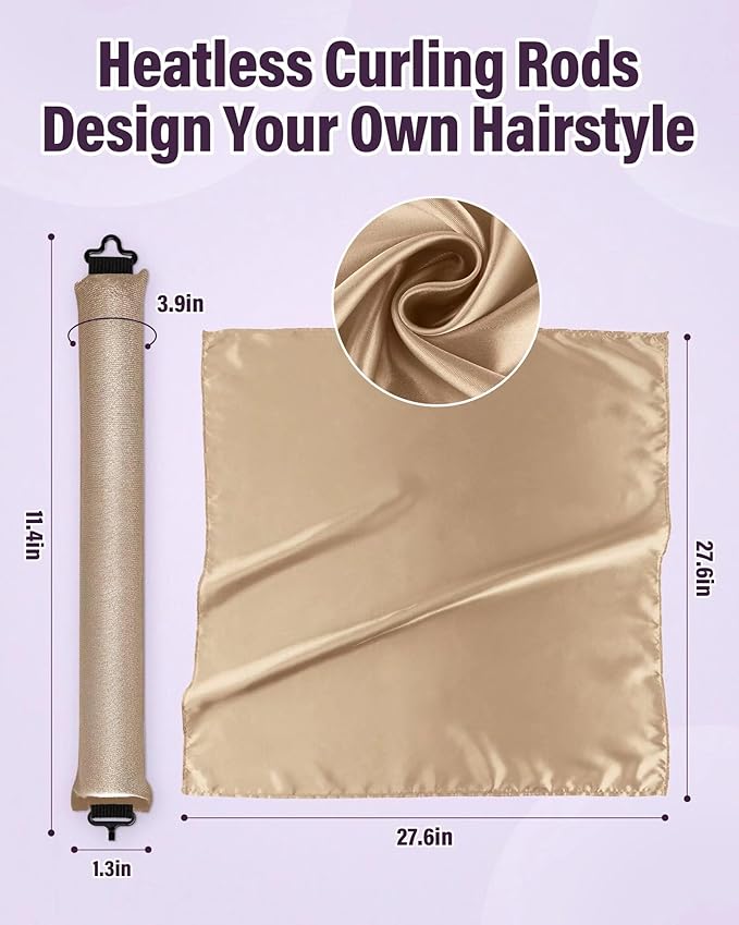 Heatless Hair Curler Overnight Curls-3 Pcs No Heat Curling Blowout Rod to Sleep In,Hair Rollers with Satin Scarf