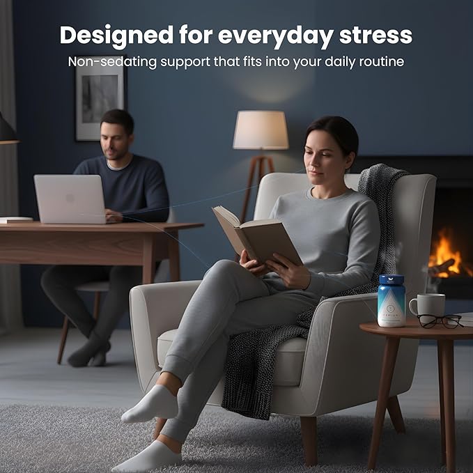 Levium Maximum Strength Stress Relief Supplement | Calm and Mood Support Supplement with KSM-66 Ashwagandha, GABA, L-Theanine, Magnesium | 90 Capsules, 30 Day Supply