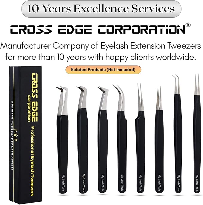 My Lash Tools New Isolation Lash Tweezers Eyelash Extensions Best for Individual Isolation & Classic Lashes Japanese Stainless Steel Lightweight Precision Lashing Twisers (Matte-Black)