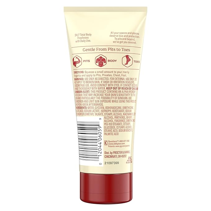 Old Spice Whole Body Deodorant Cream for Men, Aluminum Free, Fiji Scent, 24/7 Odor Protection, 24/7 Lasting Freshness, Dermatologist Tested, Gentle on Skin, Safe to Use All Over, 3.0 oz