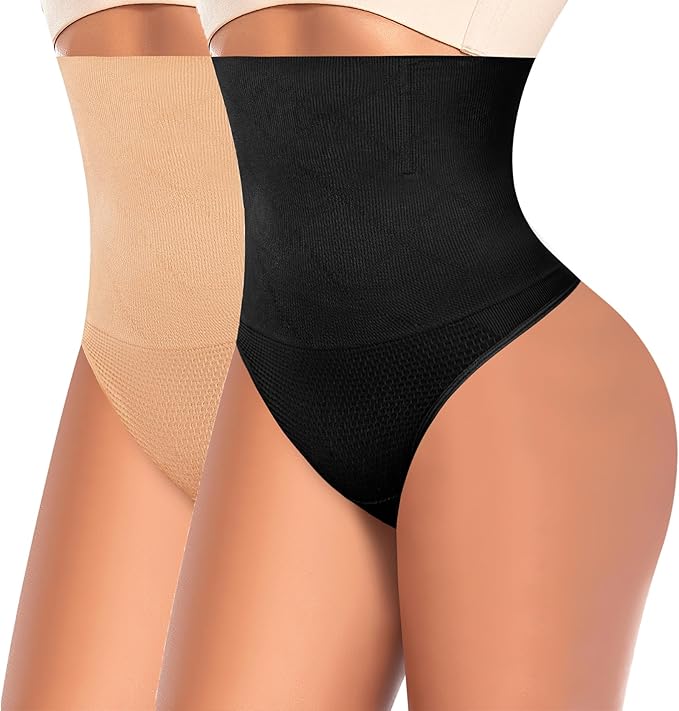 Werena Tummy Control Thong Shapewear for Women High Waist Shaping Underwear Seamless Body Shaper Panties Girdle