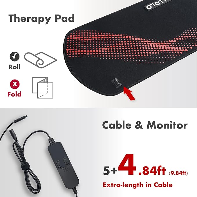 ALLOLO Red Light Therapy for Body, 27.6"*13.9" Large Infrared Light Therapy with Timer, 280pcs 3-in-1 LEDs 660nm&850nm Red Light Therapy Pad for Back Belly Knee Joint (with Storage Bag & Glasses)