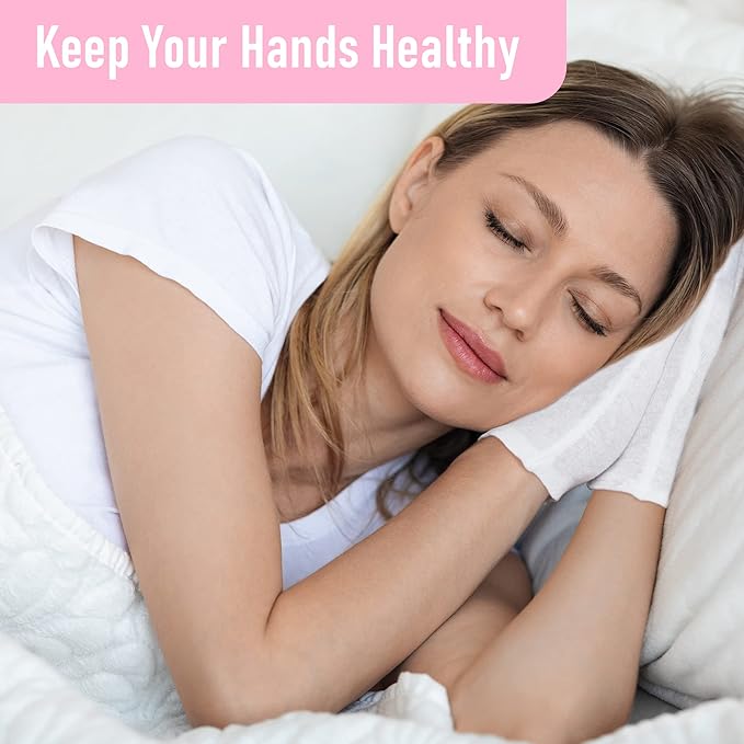 COOLJOB 6 Pairs 100% Cotton Gloves for Dry Hands Moisturizing & Eczema, Overnight Lotion, Sleep & Spa Treatment for Women & Men, Breathable Work Glove Liners, White, Small