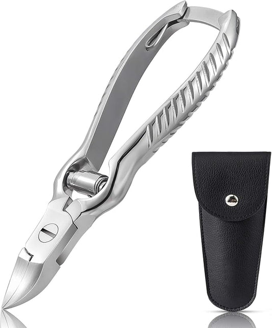 BEZOX Heavy Duty Podiatrist Toenail Clippers for Thick and Ingrown Nails, Stainless Steel Toe Nail Clipper, Pordiatry Ingrwon Toenail Tools - Silver