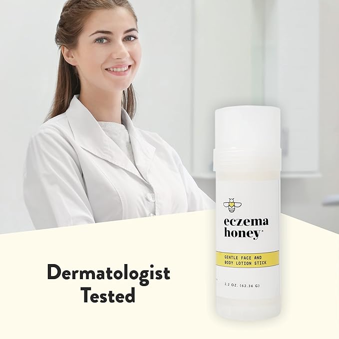 ECZEMA HONEY Gentle Face & Body Lotion Stick - Moisturizing Colloidal Oatmeal Hand Cream for Extremely Dry Skin - Eczema Lotion Helps Psoriasis, Dermatitis & More (2.2 Oz)