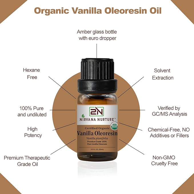 Vanilla Oleoresin USDA Certified Organic, 100% Pure Natural Premium Grade, Undiluted