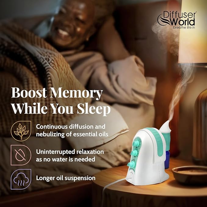 1000 Sq Ft Waterless Diffuser for Essential Oils, Made in USA Green Waterless Aroma Atomizer for Home Large Room Fragrance, Home Scent Machine, Air Aromatherapy with Adjustable Timer