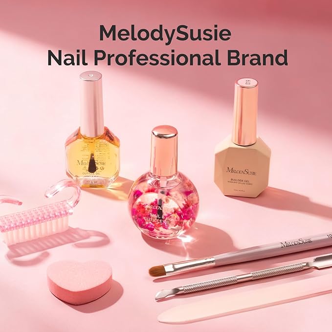 MelodySusie 28ml Rose Cuticle Oil for Nails,Infused with Real Flowers, Strengthens, Repairs,Hydrating and Nourishing Cuticle Oil for Stronger, Healthier Nails 0.95 fl. Oz