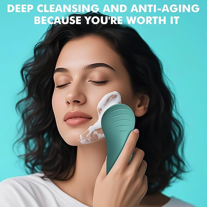 LZP Face Scrubber Facial Cleansing Brush Silicone Face Scrubber Exfoliator for Men & Women, Rechargeable Electric Facial Brushes for Cleaning and Exfoliating, Waterproof Face Scrub Brush