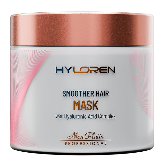 Mon Platin Professional Hair Mask for Damaged Hair & Straightened , 500ml - HYLoren Smoother with Hyaluronic Acid, Deep Conditioning Treatment, Anti-Frizz Conditioner