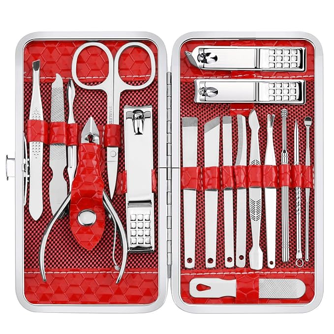 Cute Manicure Set for Women,Nail Clipper Grooming Kit for Teen Girls, Girlfriend, Wife, Mom,Small Gift Idea for Christmas Stocking Stuffers or Birthday Gift