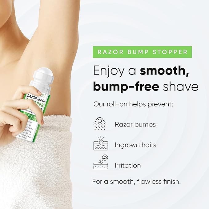 ESTETIST Razor Bump Solution Roll-On for Sensitive Skin, Ingrown Hair & Razor Burn Care Serum with Aloe Vera & Tea Tree, Soothing After Shave Skin Care for Bikini Area, Face, Neck & Legs