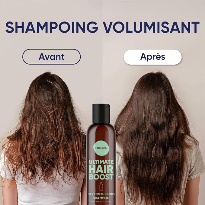 Moerie Ultimate Hair Growth Shampoo – For Longer, Thicker, Fuller Hair - Vegan Friendly Volumizing Hair Products – Paraben & Silicone Free – All Hair Types – Reverse Hair Loss – 8.45 fl oz, Double Set