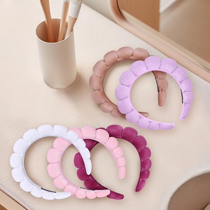 10 Pcs Velvet Cloth Spa Headbands for Women - Soft Hair Band for Makeup Application, Face Wash, and Beauty Routines